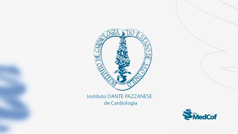 Logo escrito Dante Pazzanese no canto inferior direito há o logo MedCof